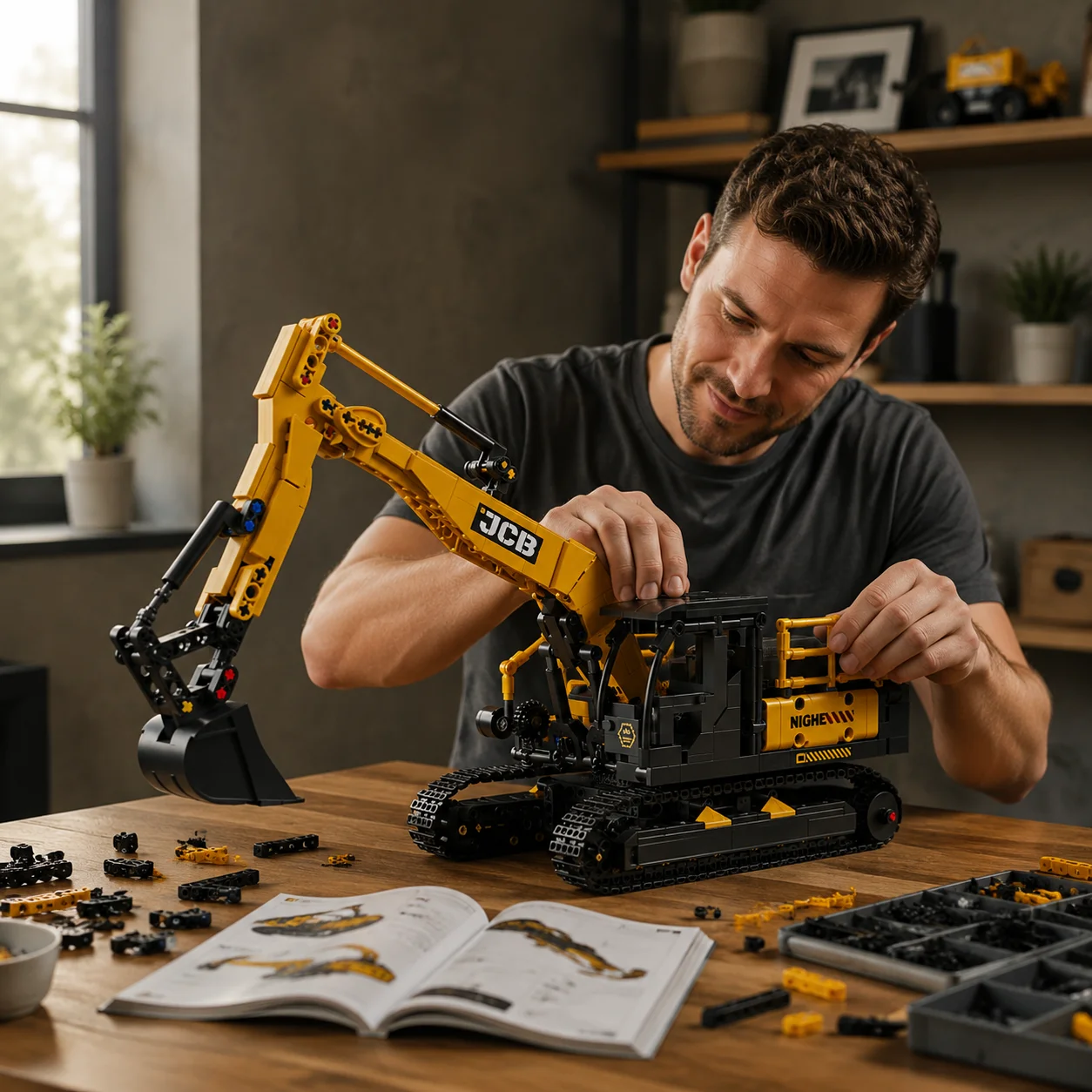 1022PCS City Construction Vehicle Excavator Models Building Blocks MOC Technical Engineering Cars Truck Bricks Toys