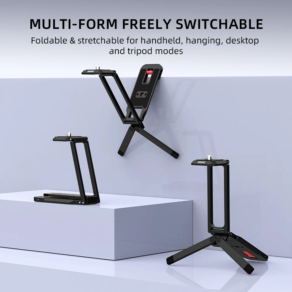 BRDRC Magnetic Quick Release Tripod for DJI Pocket 4/Pocket 3 Foldable Metal Photography Tripod with Hidden Hook for Travel