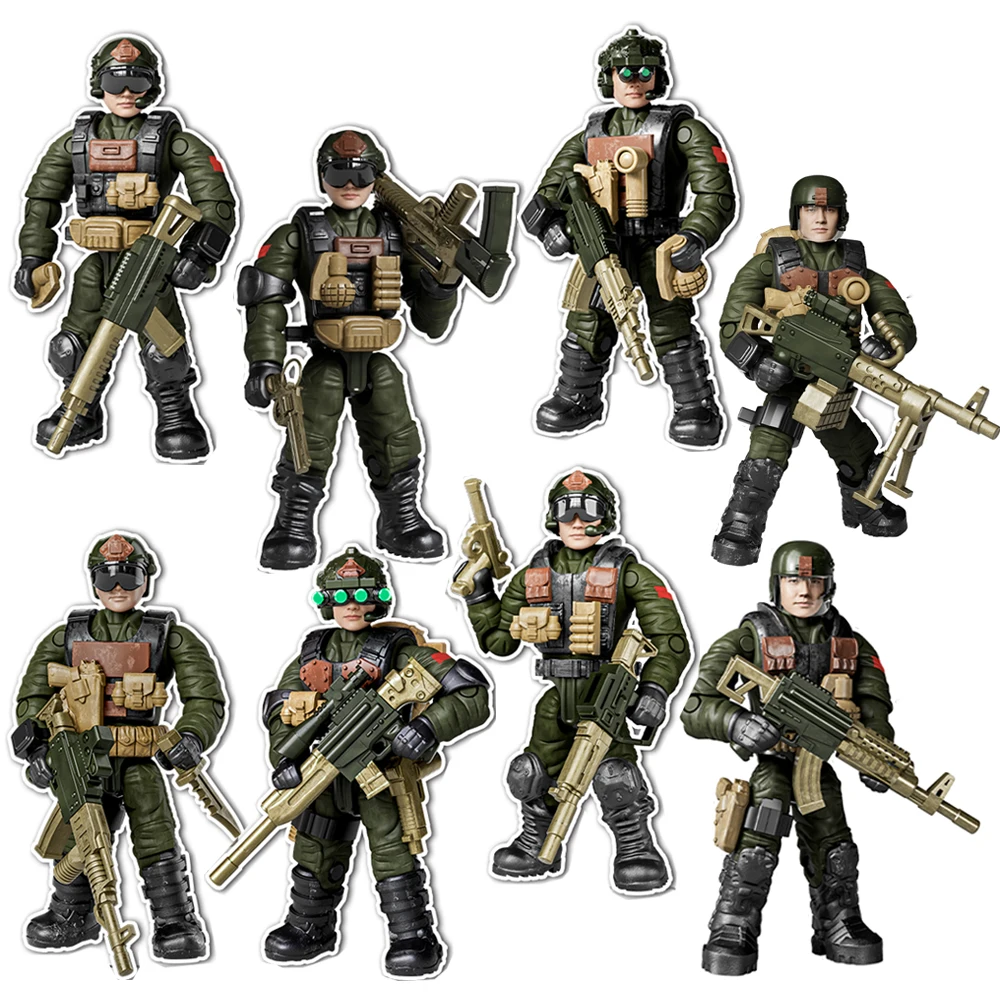 World War Army Military Soldiers Special Forces Model Assemble Building Blocks Bricks Detailed Education Model DIY Birthday Toys