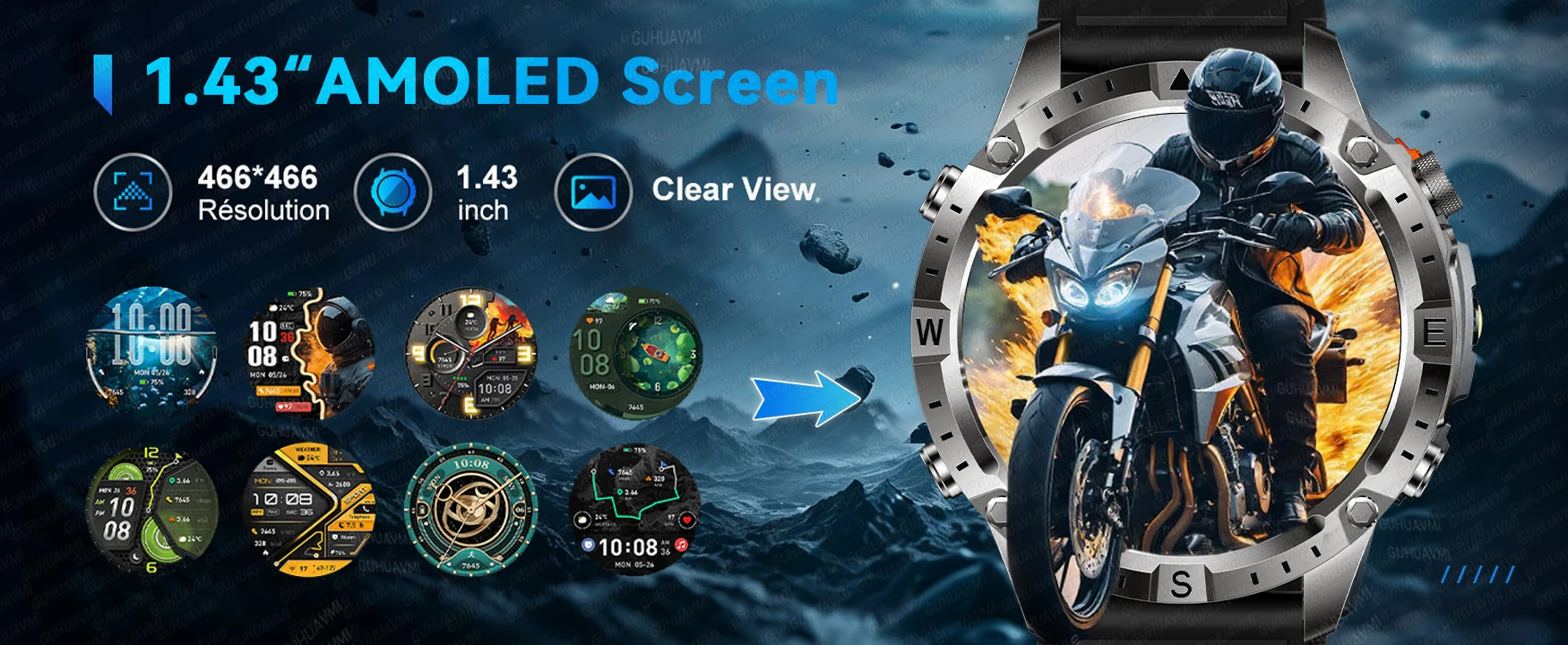 2026New Military Tank GPS SmartWatch Offline Map 10ATM Swim 2GB RAM Music Altitude Compass Bt Call Fitness Sports Smartwatch Men