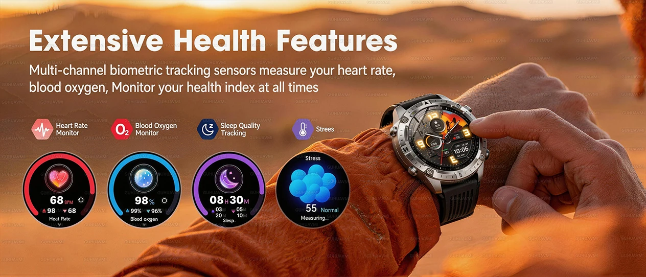 2026New Military Tank GPS SmartWatch Offline Map 10ATM Swim 2GB RAM Music Altitude Compass Bt Call Fitness Sports Smartwatch Men