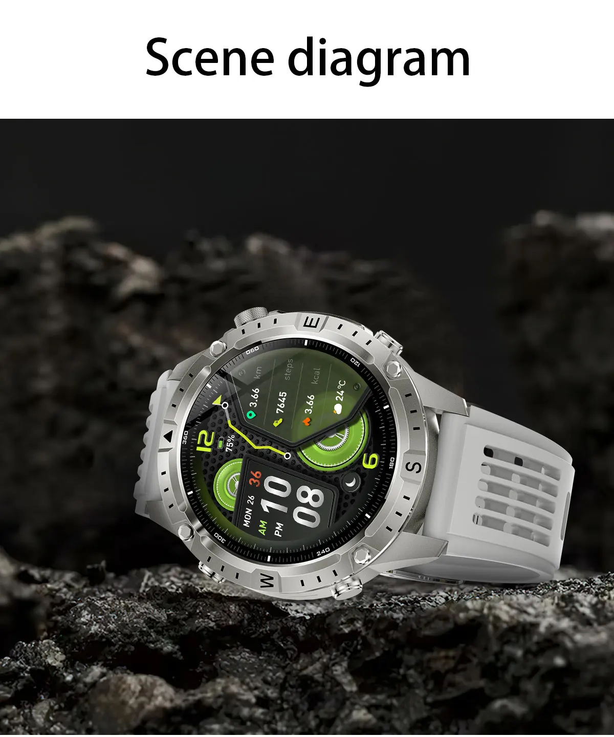 2026New Military Tank GPS SmartWatch Offline Map 10ATM Swim 2GB RAM Music Altitude Compass Bt Call Fitness Sports Smartwatch Men