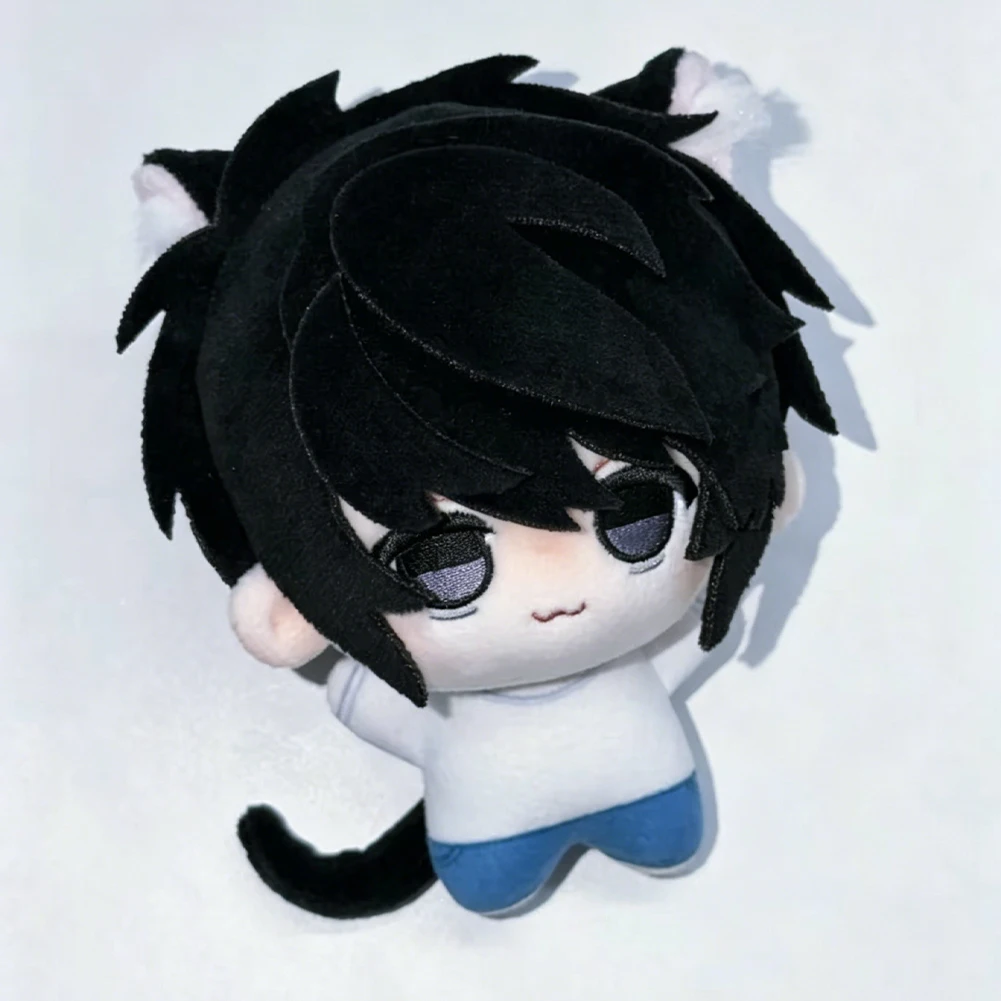 Anime Light Yagami L Plush Toys L.Lawliet Yagami Light Figure Cotton Doll Cute Cat Ear Plush Cos Toys Keychains Birthday Gifts