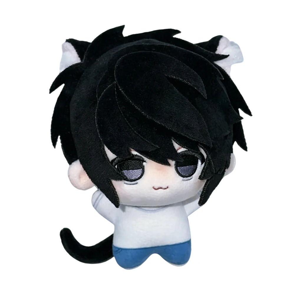 Anime Light Yagami L Plush Toys L.Lawliet Yagami Light Figure Cotton Doll Cute Cat Ear Plush Cos Toys Keychains Birthday Gifts