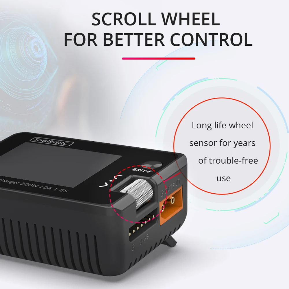 ToolkitRC M7 200W 10A DC Balance Charger Discharger for 1-6S Lipo Battery With Voltage Servo Checker ESC Tester Receiver LCD IPS