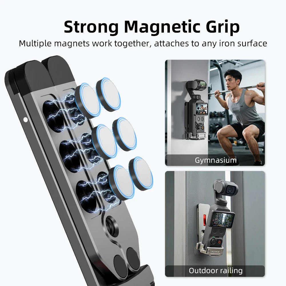 Flymile Metal Mantis Magnetic Tripod for DJI Osmo Pocket 3/4/4P Desktop Stand Selfie Handle Vlog Live Streaming Accessories