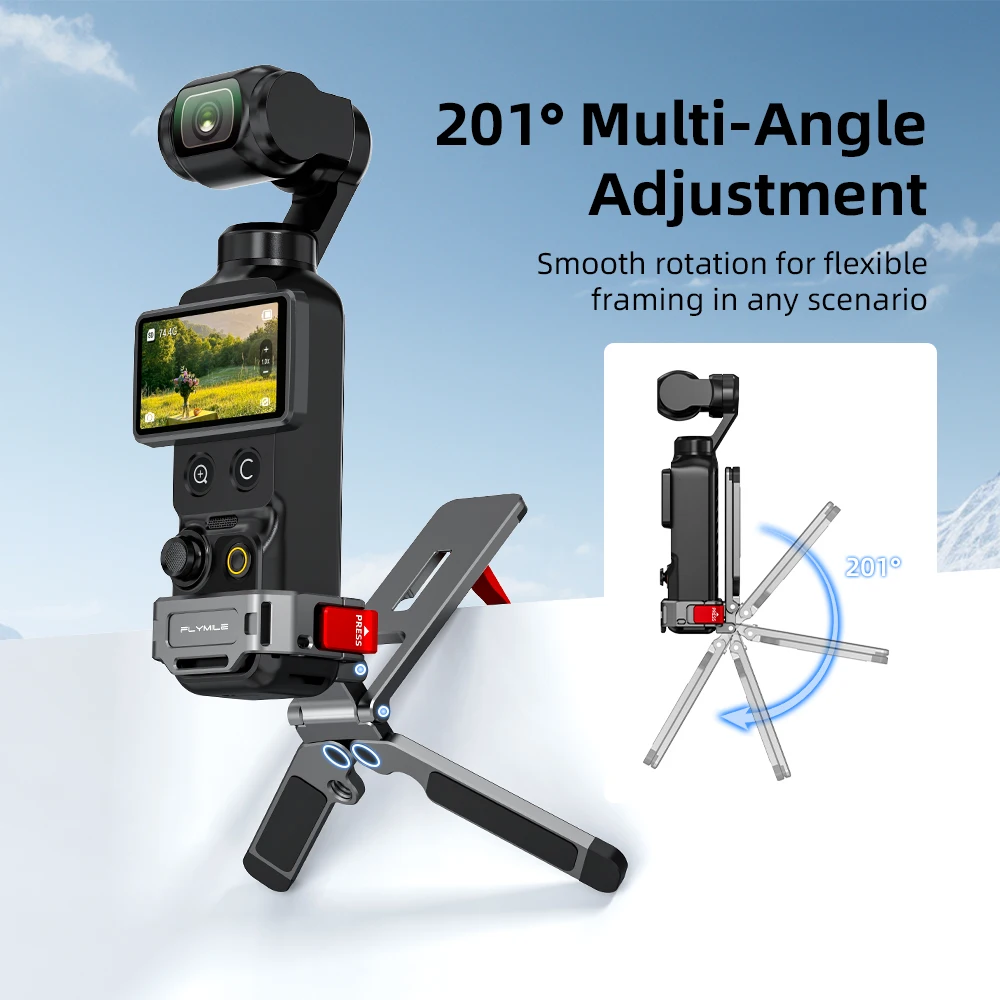 Flymile Metal Mantis Magnetic Tripod for DJI Osmo Pocket 3/4/4P Desktop Stand Selfie Handle Vlog Live Streaming Accessories
