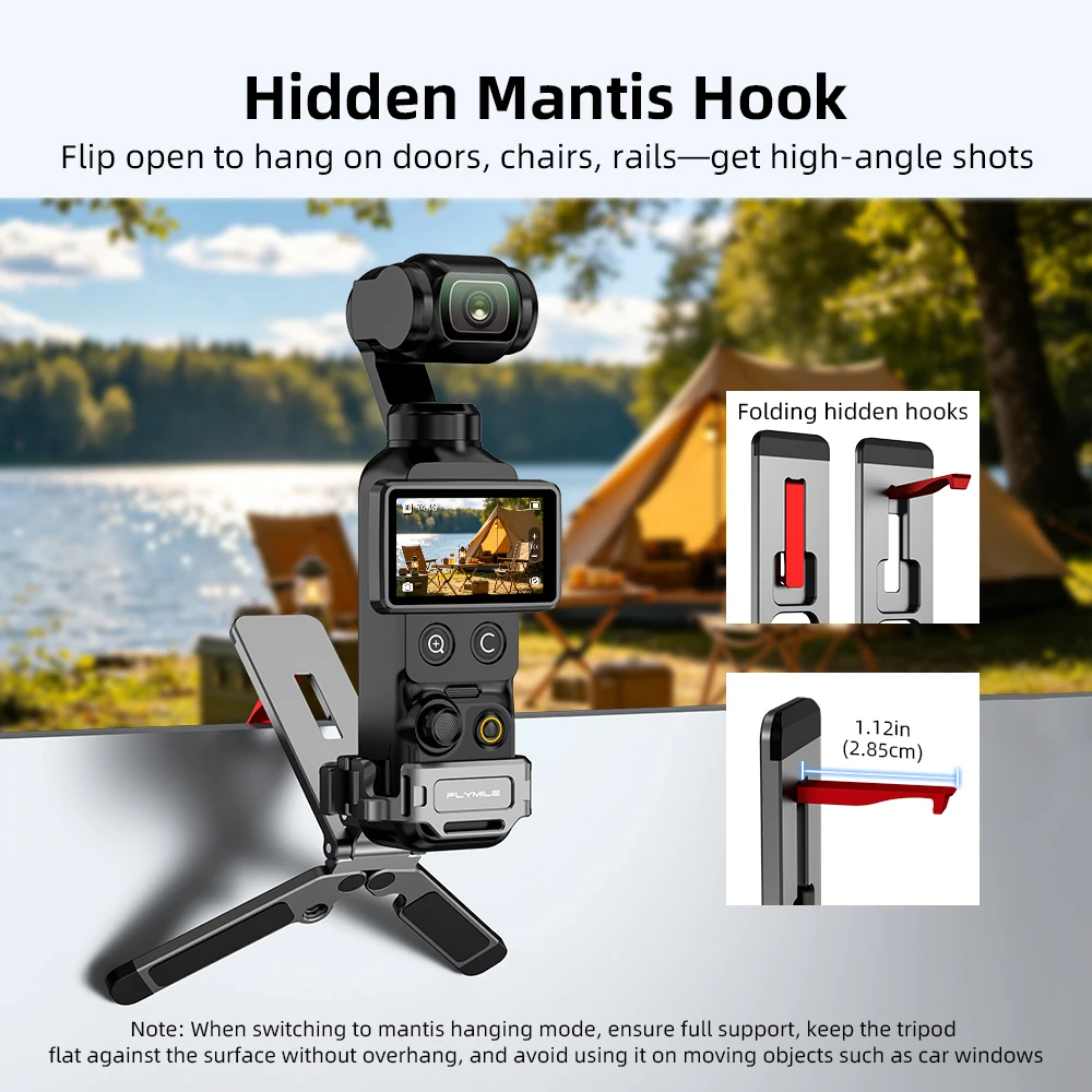 Flymile Metal Mantis Magnetic Tripod for DJI Osmo Pocket 3/4/4P Desktop Stand Selfie Handle Vlog Live Streaming Accessories