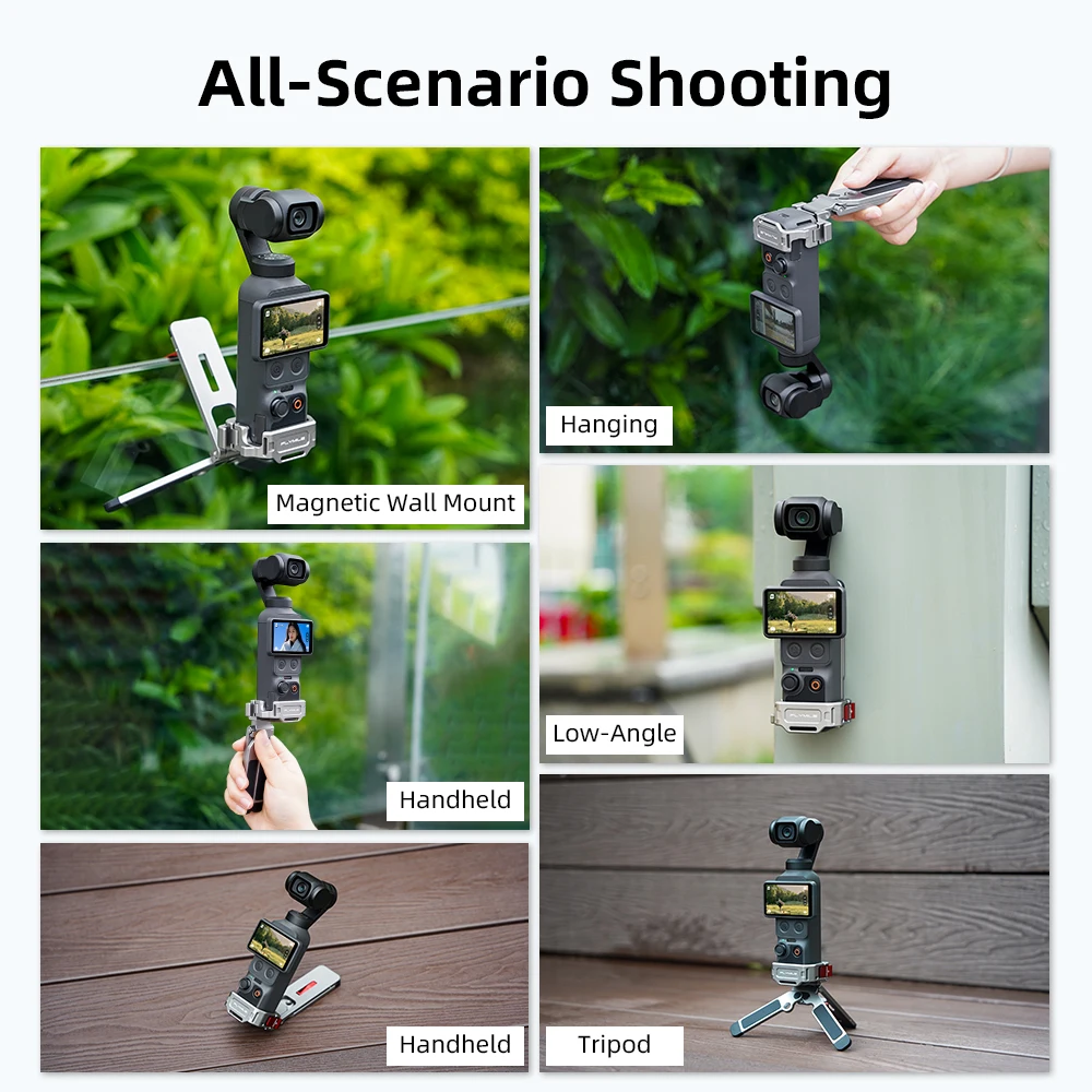 Flymile Metal Mantis Magnetic Tripod for DJI Osmo Pocket 3/4/4P Desktop Stand Selfie Handle Vlog Live Streaming Accessories
