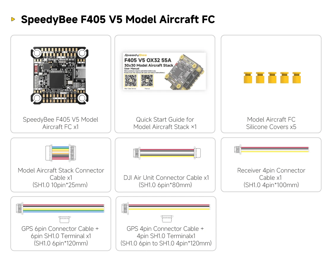SpeedyBee F405 V5 OX32 55A 30x30 Model Aircraft FC&ESC Stack F405 Flight Controller 55A 4in1 ESC for FPV Drone