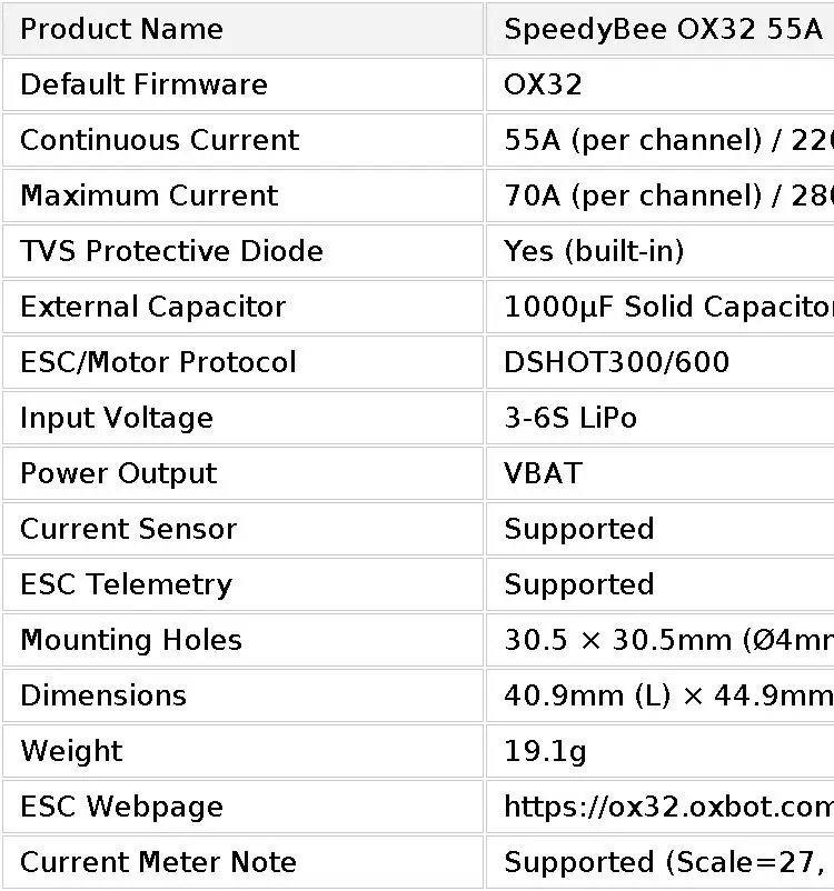 SpeedyBee F405 V5 OX32 55A 30x30 Model Aircraft FC&ESC Stack F405 Flight Controller 55A 4in1 ESC for FPV Drone