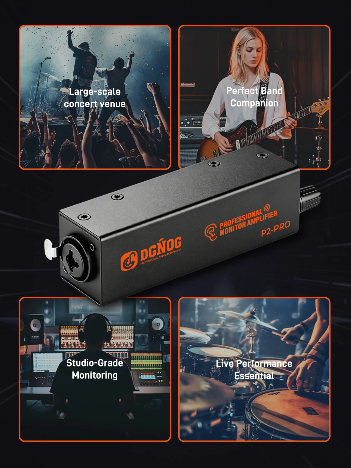 Stereo/Mona IEM Ultra-compact Personal In-Ear Monitor Amplifier, Rechargeable, All-Metal, Suitable for Outdoor DJ Performances