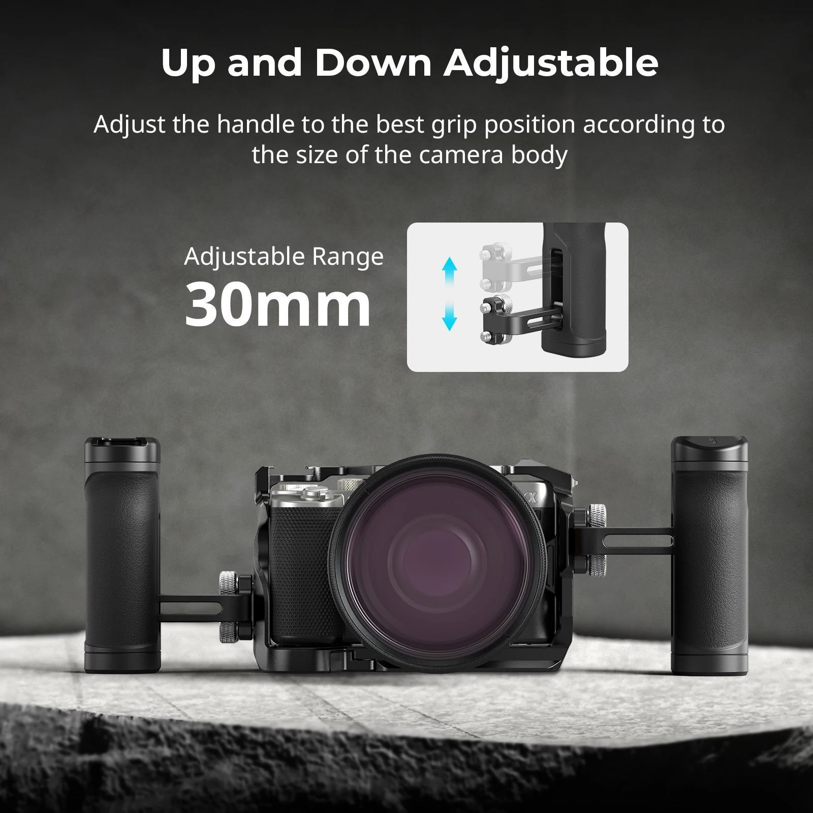 SmallRig Mini Side Handle for 1/4"-20 Threaded Holes Lightweight Portable Camera Cage Grip for Sony for DSLR with Cold Shoe 4755