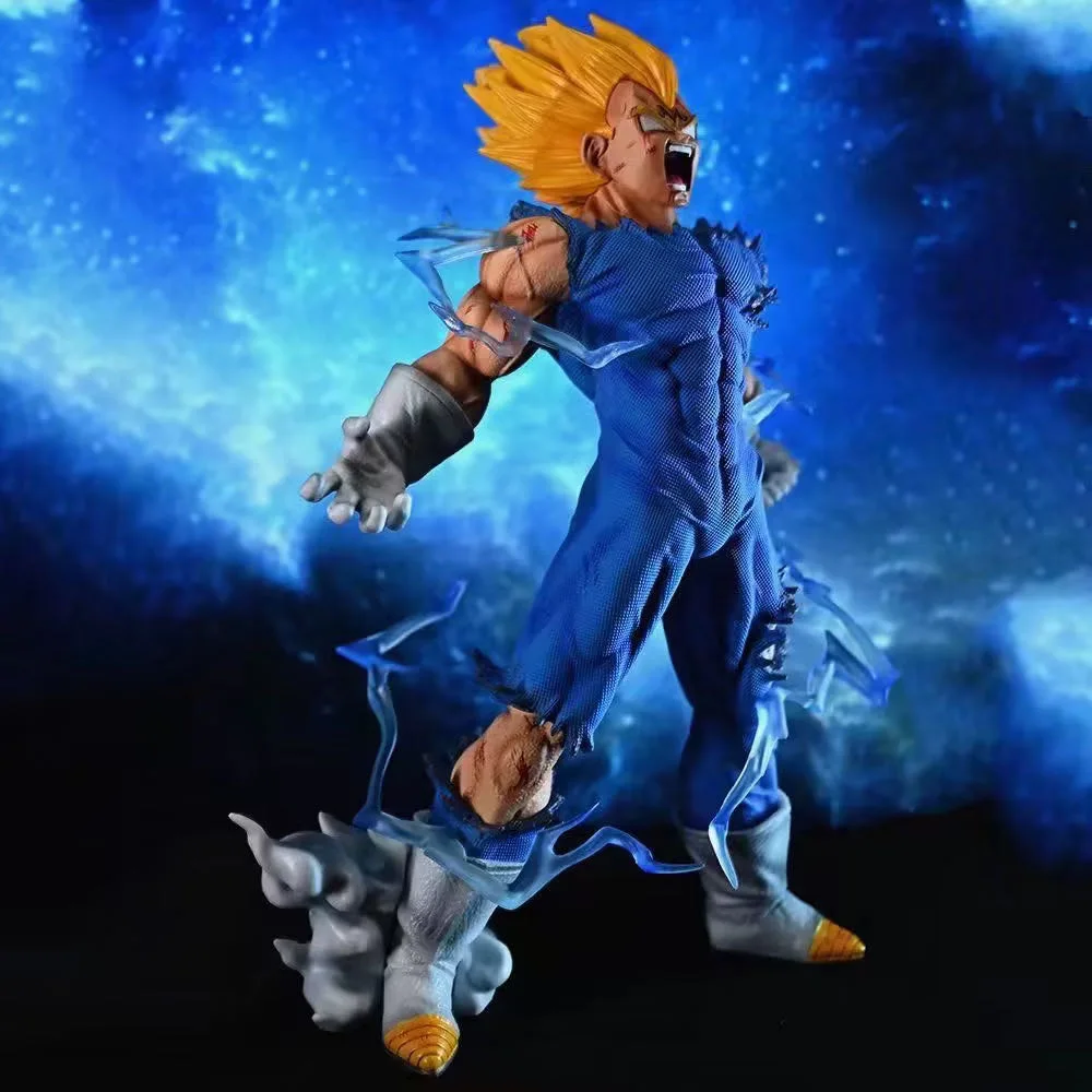 27cm Dragon Ball Z Majin Vegeta Anime Figure Self-destruct Super Saiyan Action Figures Pvc Statue Figurine Model Toys Gift