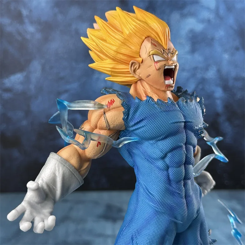 27cm Dragon Ball Z Majin Vegeta Anime Figure Self-destruct Super Saiyan Action Figures Pvc Statue Figurine Model Toys Gift