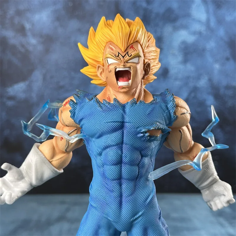 27cm Dragon Ball Z Majin Vegeta Anime Figure Self-destruct Super Saiyan Action Figures Pvc Statue Figurine Model Toys Gift