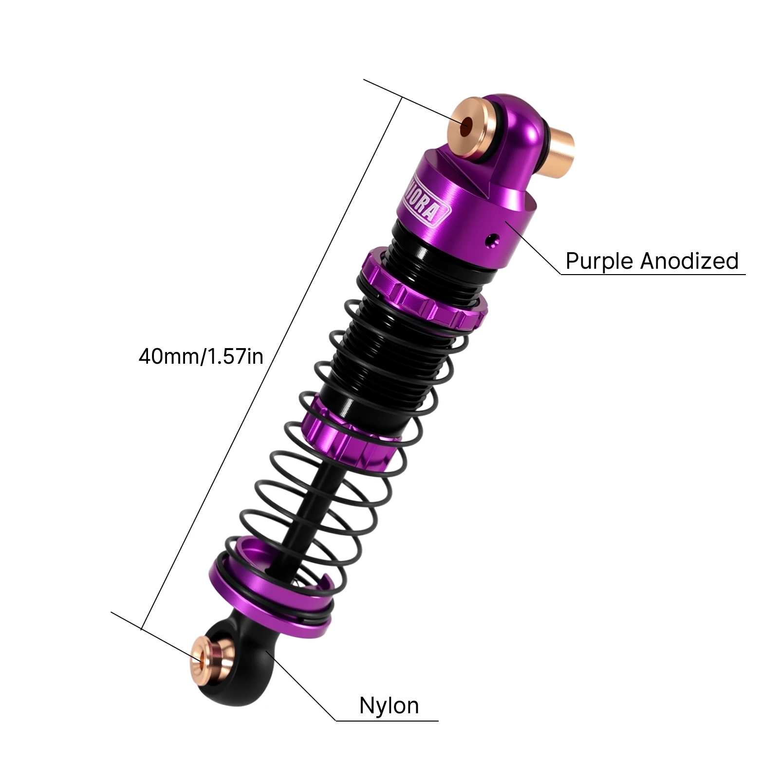 INJORA 36mm 40mm Big Bore Oil Shock Absorber for 1/24 RC Crawler SCX24 FCX24M