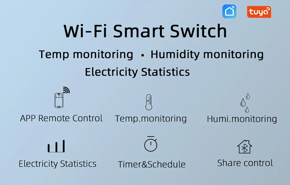 Tuya Wifi Smart Temperature Humidity Switch Monitoring Electricity Statistics Relay Timing Intelligent Thermostat Probe Sensor