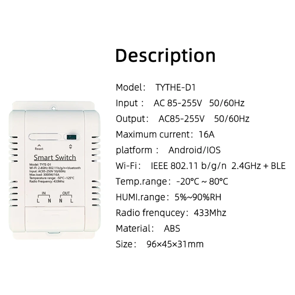 Tuya Wifi Smart Temperature Humidity Switch Monitoring Electricity Statistics Relay Timing Intelligent Thermostat Probe Sensor