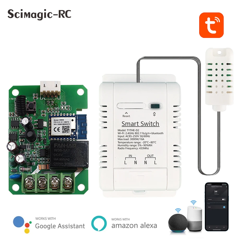 Tuya Wifi Smart Temperature Humidity Switch Monitoring Electricity Statistics Relay Timing Intelligent Thermostat Probe Sensor