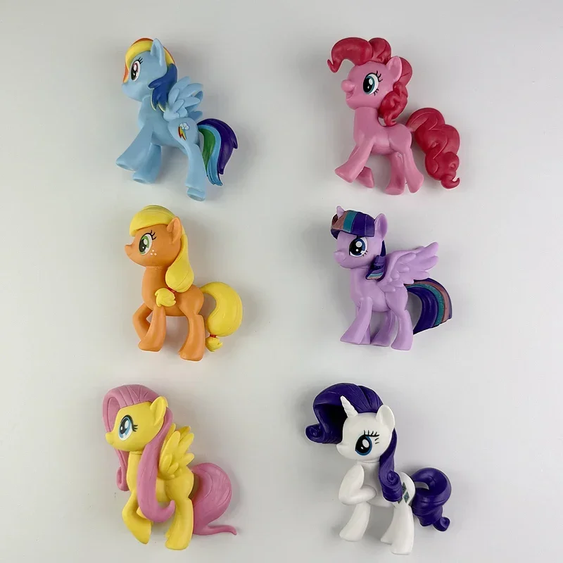 6pcs My Little Pony Action Figures Toy 8cm Cartoon Anime Twilight Sparkle Model Doll Room Decoration Birthday Gift for Children