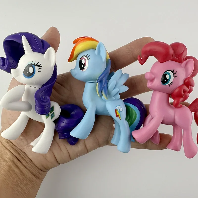 6pcs My Little Pony Action Figures Toy 8cm Cartoon Anime Twilight Sparkle Model Doll Room Decoration Birthday Gift for Children