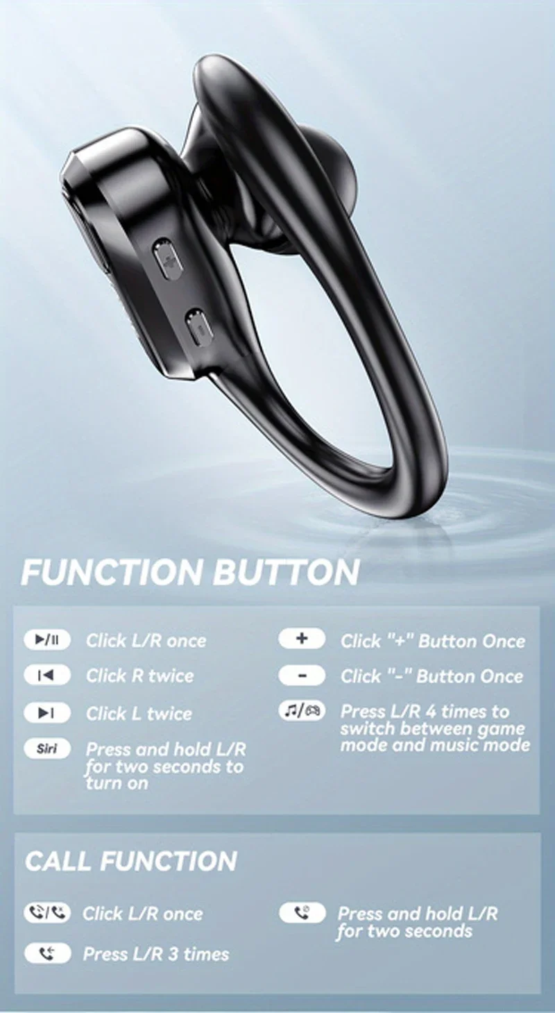 Lenovo XT80 Bluetooth 5.3 Earphones True Wireless Headphones with Mic Button Control Noise Reduction Earhooks Waterproof Headset
