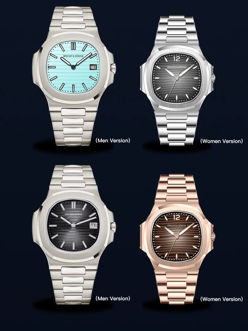 Specht & Söhne New Arrivals Mens Watch Rose Gold 5711 Classic Sports Watches Ultrathin Stainless Steel Sapphire 50M Waterproof
