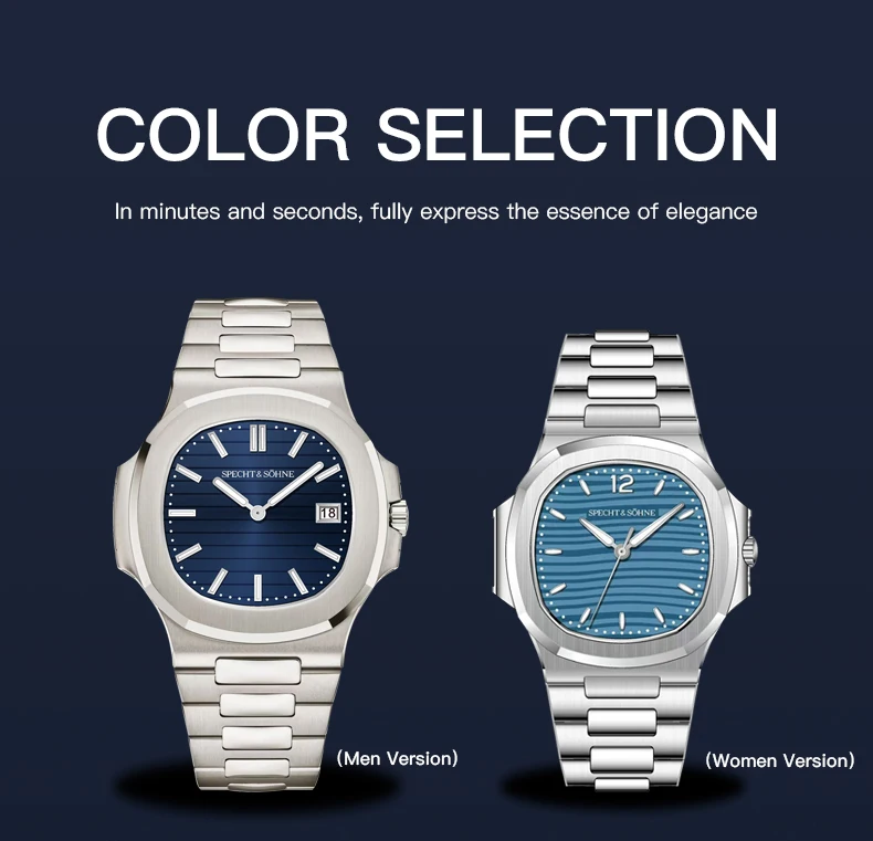 Specht & Söhne New Arrivals Mens Watch Rose Gold 5711 Classic Sports Watches Ultrathin Stainless Steel Sapphire 50M Waterproof