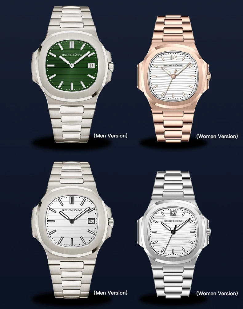 Specht & Söhne New Arrivals Mens Watch Rose Gold 5711 Classic Sports Watches Ultrathin Stainless Steel Sapphire 50M Waterproof