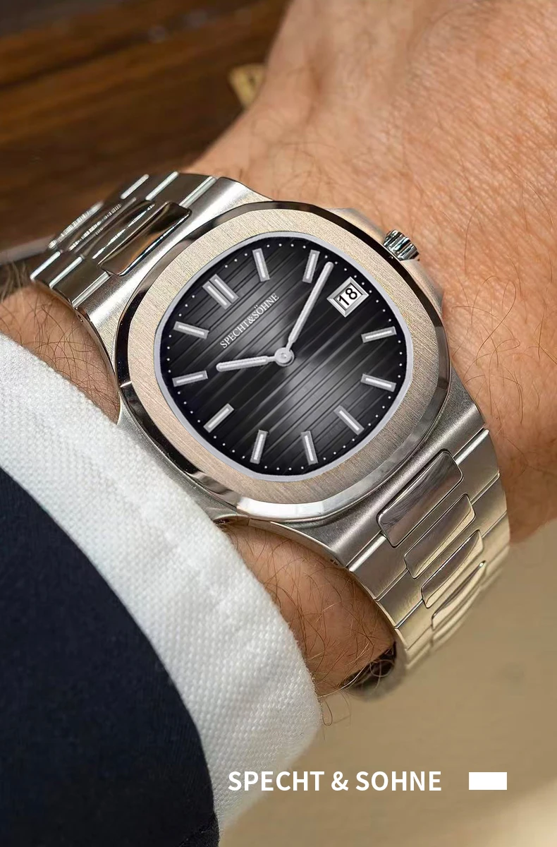 Specht & Söhne New Arrivals Mens Watch Rose Gold 5711 Classic Sports Watches Ultrathin Stainless Steel Sapphire 50M Waterproof