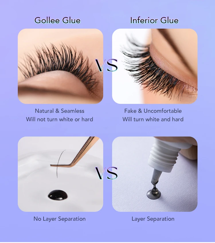 Gollee All Season Glue for Lash Extension 0.5s Fast Drying Strong Glue Stick False Eyelash 6-8 Weeks Waterproof Adhesive Makeup