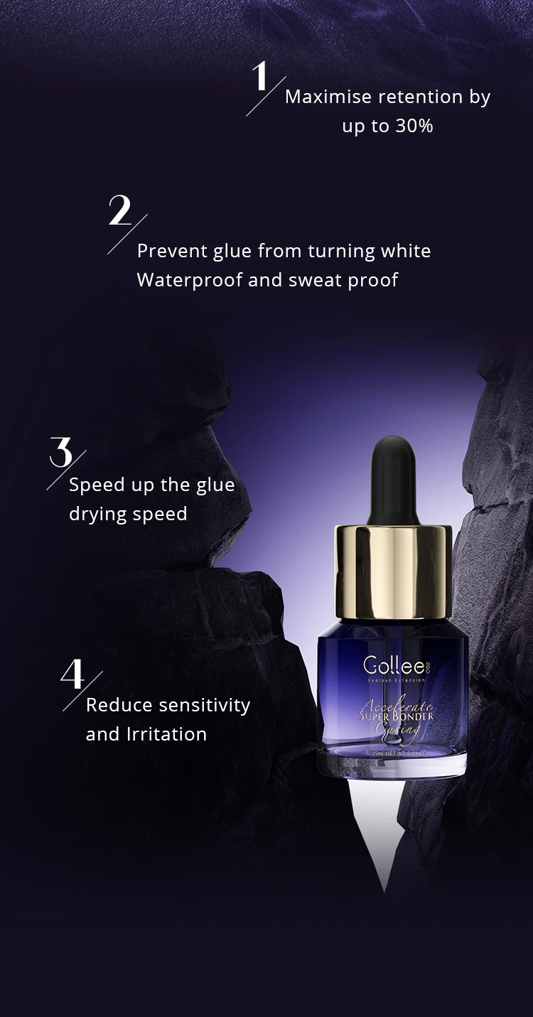Gollee All Season Glue for Lash Extension 0.5s Fast Drying Strong Glue Stick False Eyelash 6-8 Weeks Waterproof Adhesive Makeup