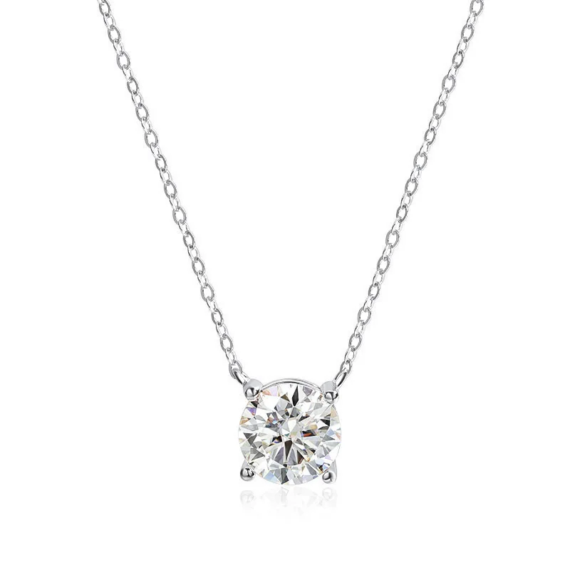 Smyoue 1-5CT Rose Gold Color Moissanite Necklace for Women D Color Sparkling Classic Lab Diamon Pendant Sterling Silver 925 100%