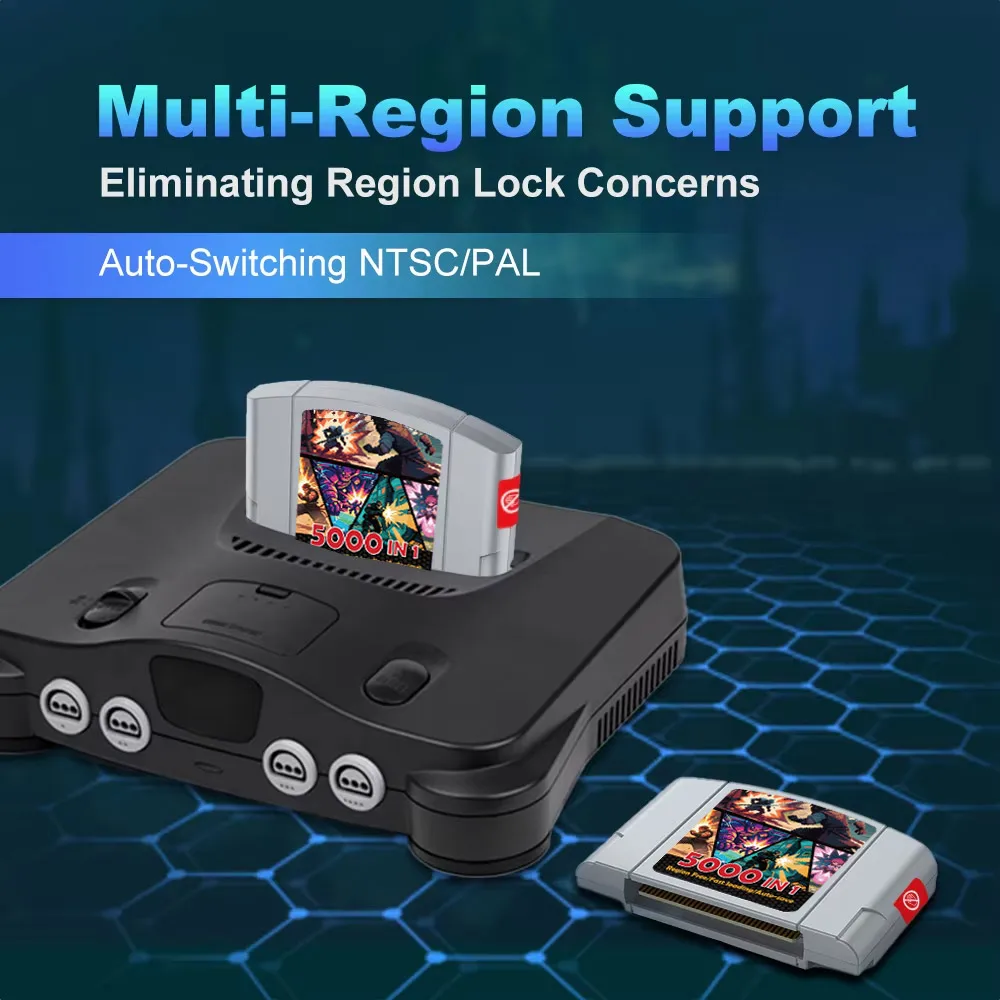 Game Cart For Nintendo 64 Console N64 Game Cartridge With 32GB TF Card 5000 In 1 Games Cassette No Region Restriction