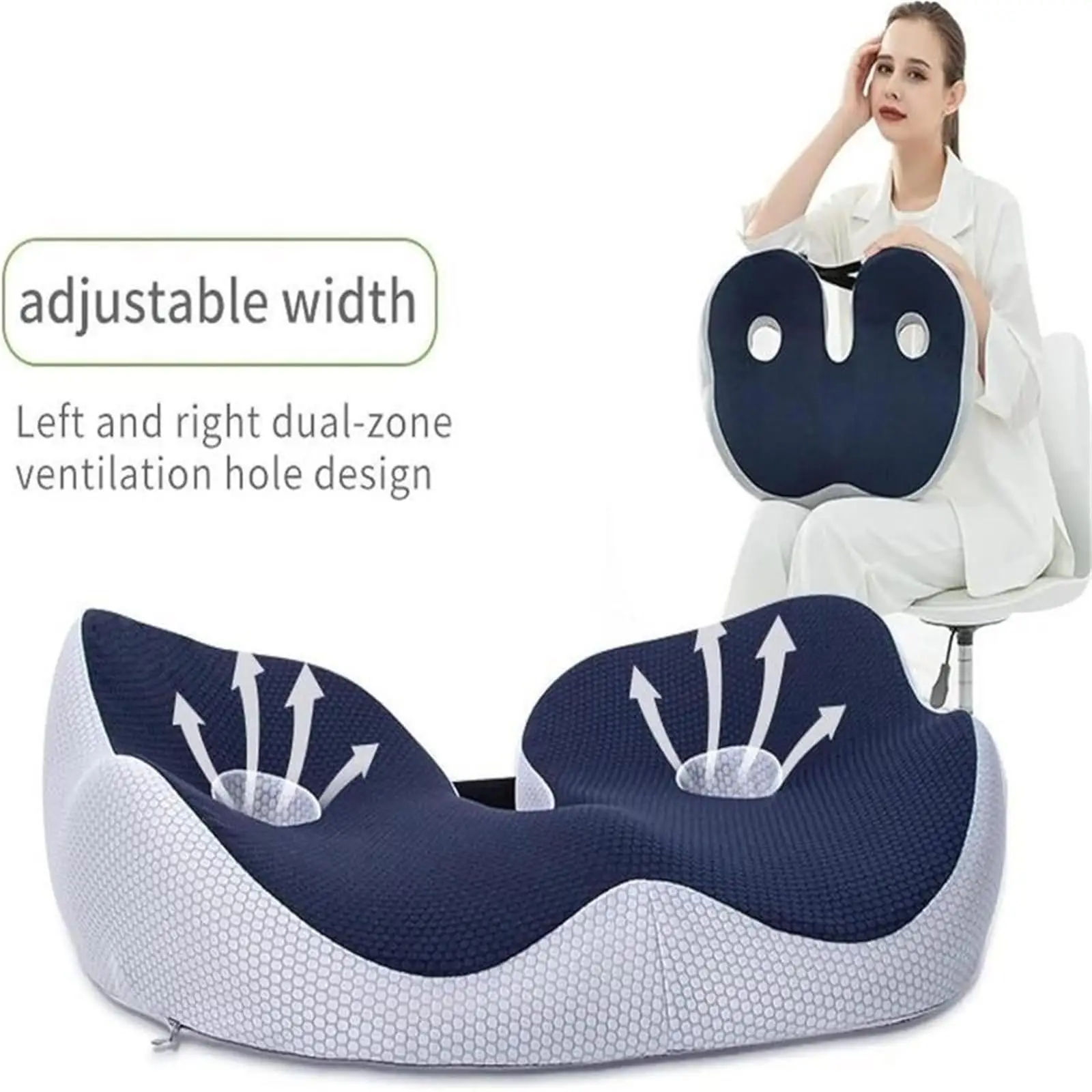 Seat Cushion,Orthopedic Memory Foam Prostate Cushion for Tailbone Sciaticaback Pain Relief Comfort Chair Car Seat(Black)