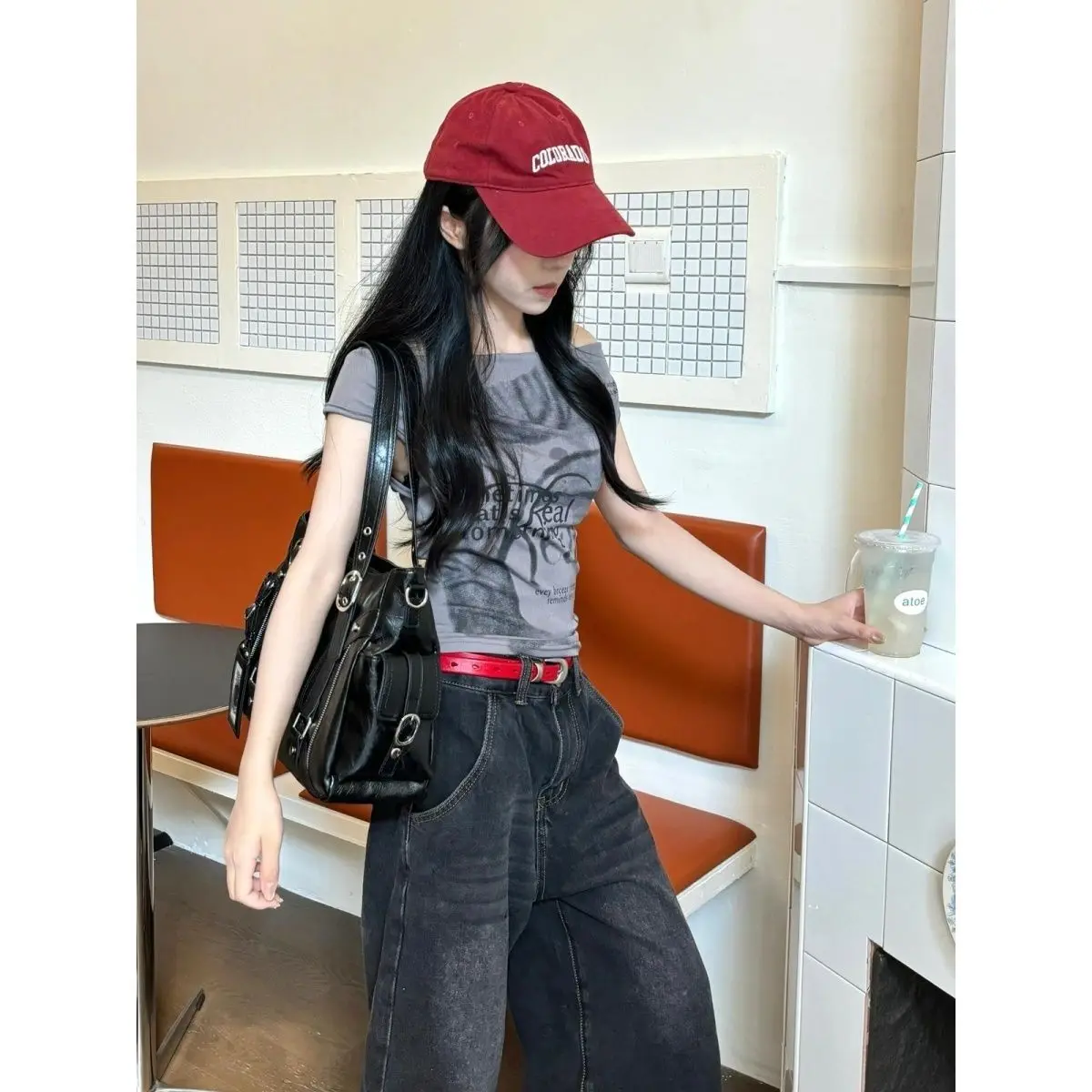 JIAERDI Sweet Cool Hot Girl Underarm Bag Ladies Leather Square Large Capacity Tote Bag Women Harajuku Luxe Crossbody Bag Y2k