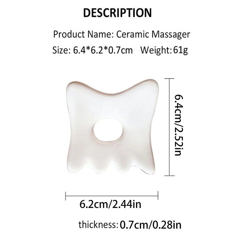 SX 1pc New Ceramic Gua Sha Board Anti Aging Facial Skin Care Reducing Dark Circles Removal Wrinkle Ceramic Facial Scraping Tool
