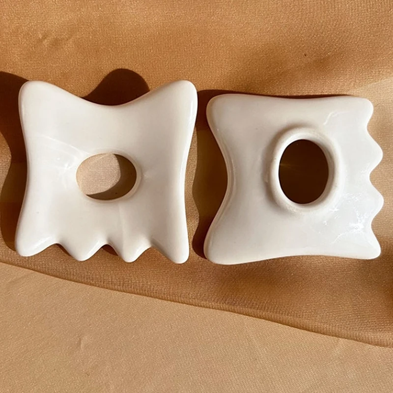 SX 1pc New Ceramic Gua Sha Board Anti Aging Facial Skin Care Reducing Dark Circles Removal Wrinkle Ceramic Facial Scraping Tool