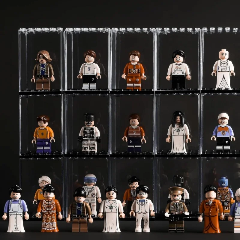 20 Pack Dustproof Display Boxes for Lego Minifigures Single Minifigure Storage Case for Collectors Black