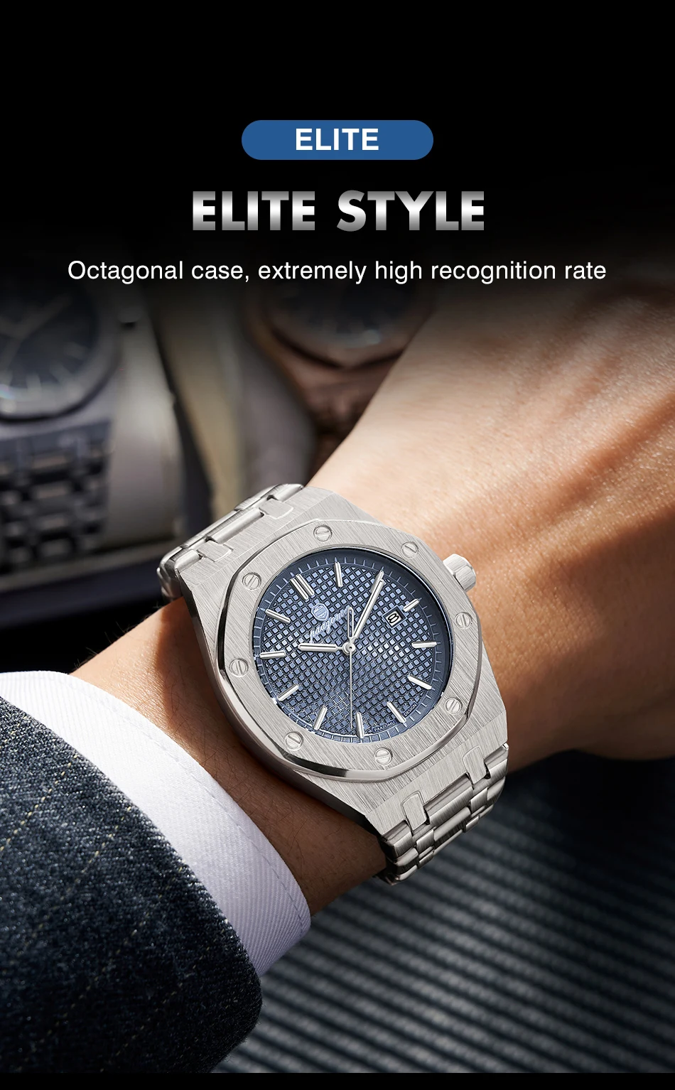 PAAZOMU Luxury Quartz Man Wristwatch Sport Men Watches Waterproof Luminous Date Week Stainless Steel Men's Watch Male Reloj+box