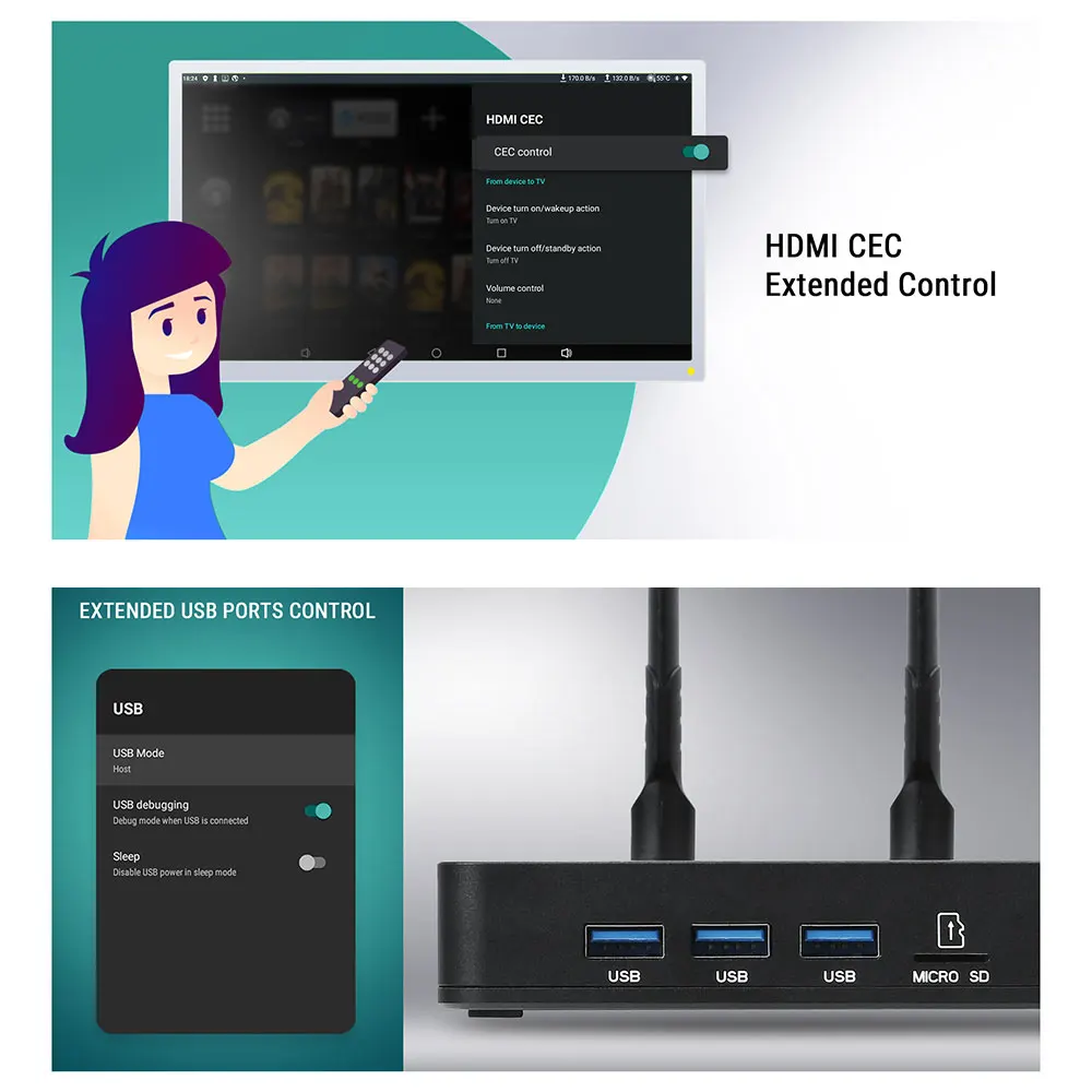 UGOOS AM9 Pro Amlogic S905X5-J TV BOX Android 14 LPDDR5 4G64G Supoprt AI-SR, 4K HDR WiFi6 BT5.2 1000M with BT Voice Remote
