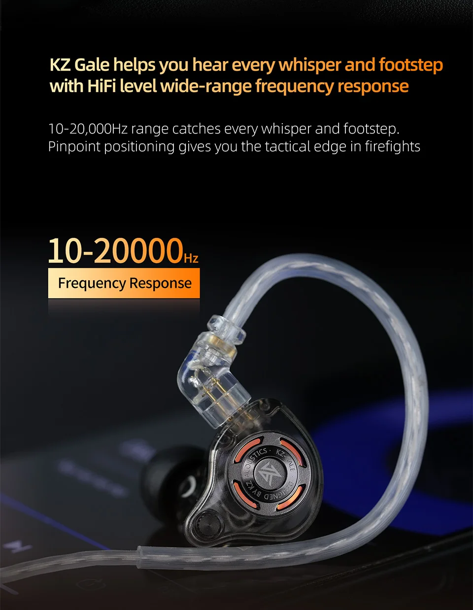 KZ Gale In-Ear Gaming Headset ESports Bass Metal Earbuds Ultra Linear Dynamic Driver Ergonomic In-Ear Music Monitor Headset
