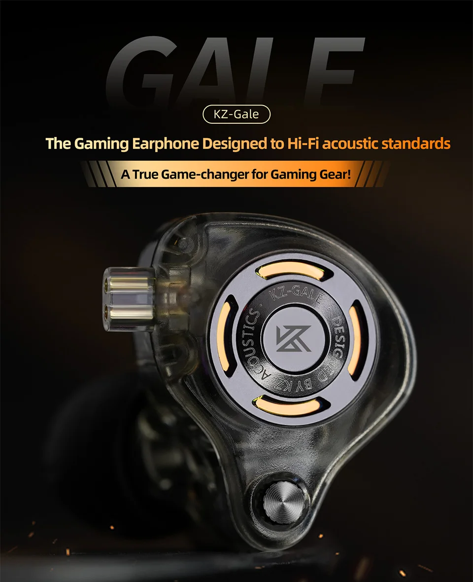 KZ Gale In-Ear Gaming Headset ESports Bass Metal Earbuds Ultra Linear Dynamic Driver Ergonomic In-Ear Music Monitor Headset