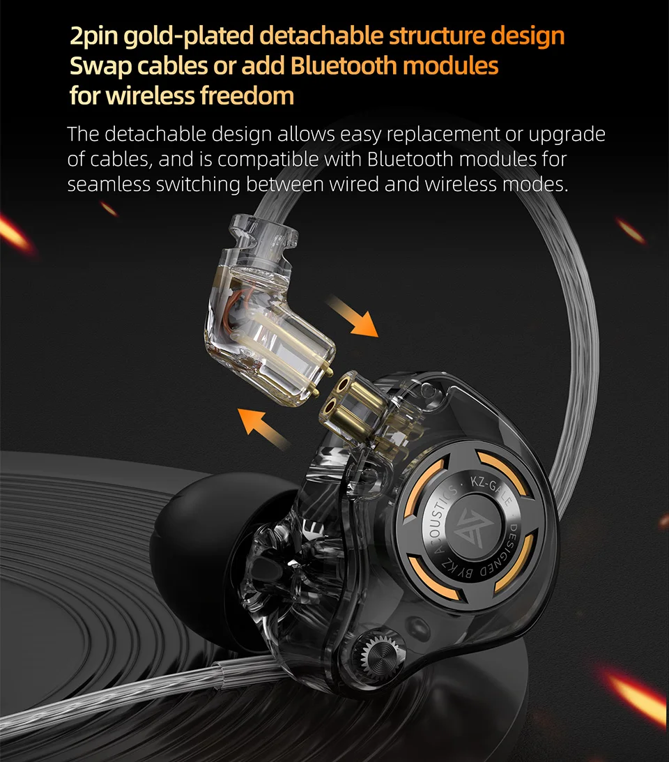 KZ Gale In-Ear Gaming Headset ESports Bass Metal Earbuds Ultra Linear Dynamic Driver Ergonomic In-Ear Music Monitor Headset