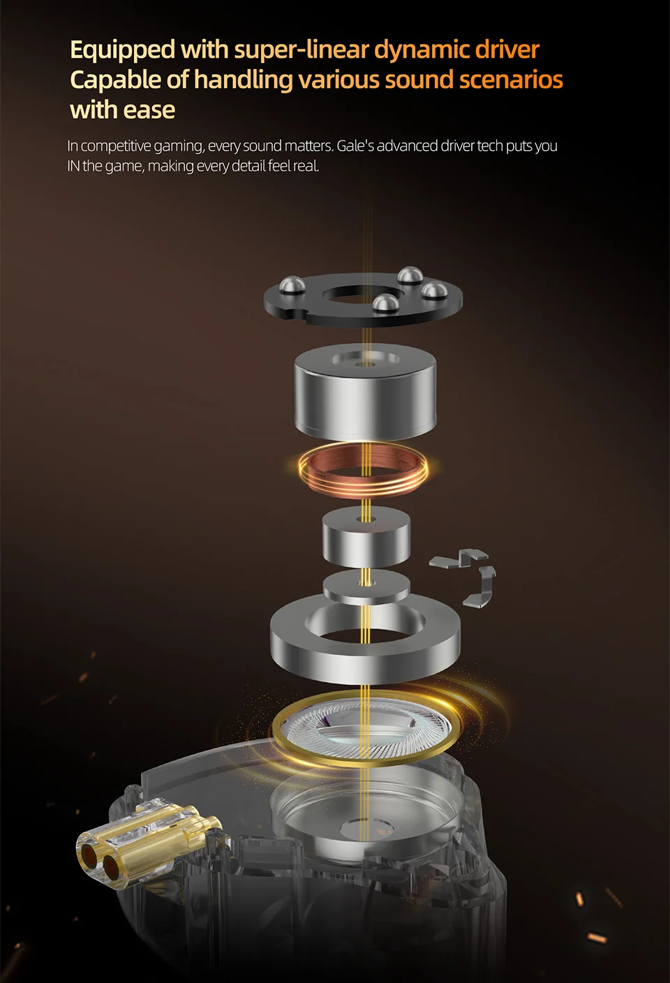 KZ Gale In-Ear Gaming Headset ESports Bass Metal Earbuds Ultra Linear Dynamic Driver Ergonomic In-Ear Music Monitor Headset