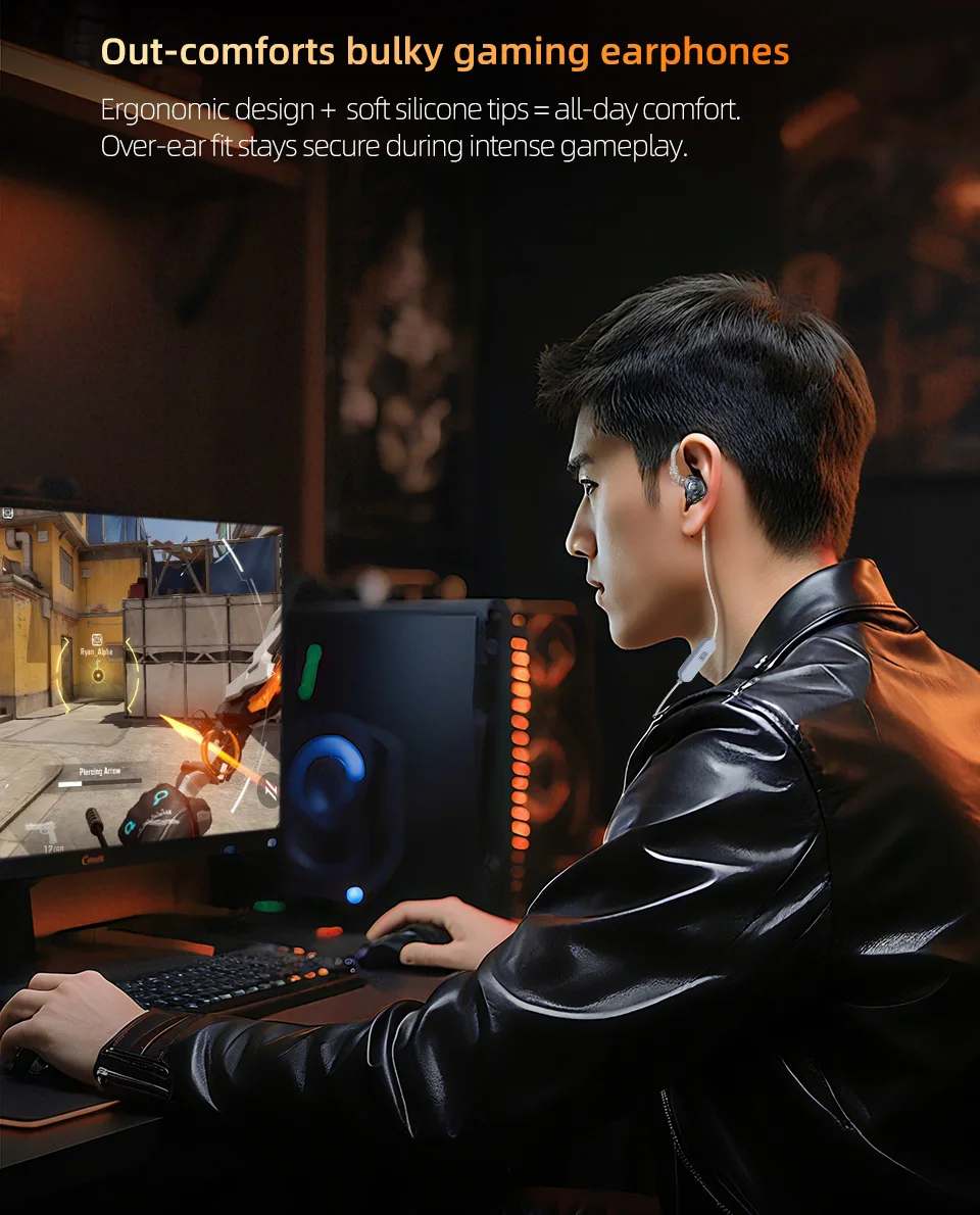 KZ Gale In-Ear Gaming Headset ESports Bass Metal Earbuds Ultra Linear Dynamic Driver Ergonomic In-Ear Music Monitor Headset