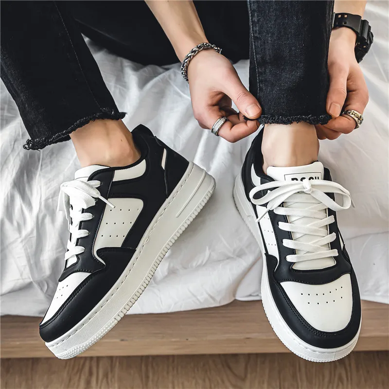Spring and Summer Men's Shoes, New Breathable Sneakers, Men's Trendy and Versatile Thick-Soled White Shoes, Sports and Casual Shoes