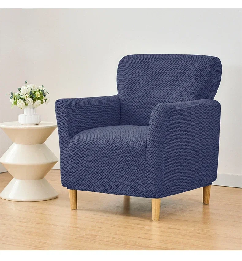 Jacquard Tub Sofa Cover Elastic Single Club Chair Slipcovers Stretch Spandex Armchair Covers for Bar Counter Living Room