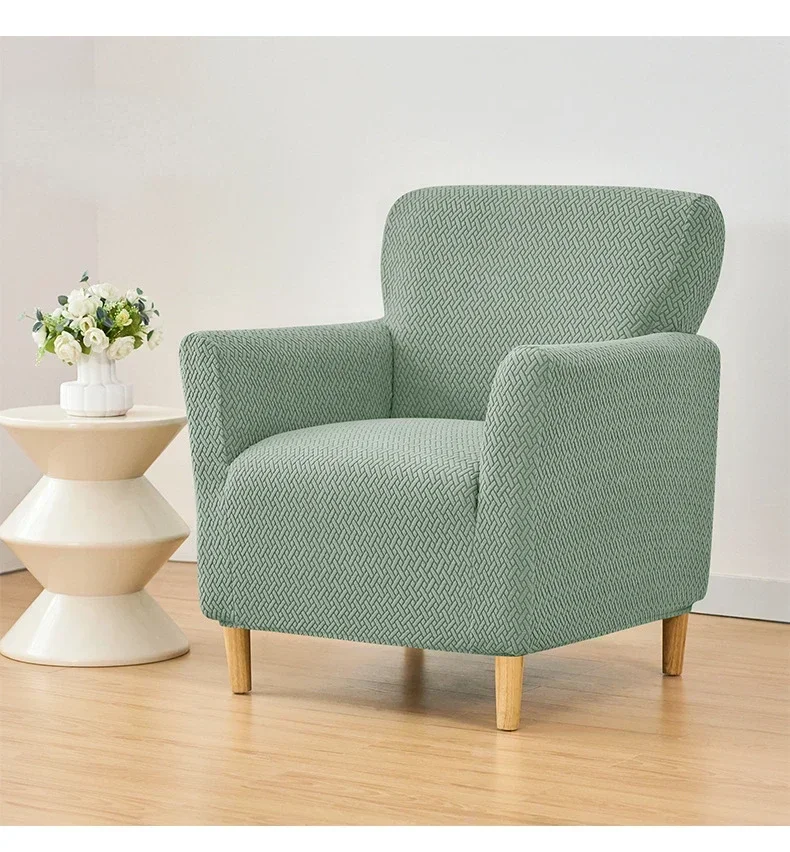 Jacquard Tub Sofa Cover Elastic Single Club Chair Slipcovers Stretch Spandex Armchair Covers for Bar Counter Living Room
